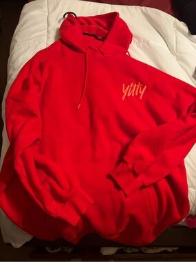 YITTY Bright Red Pullover Hoodie and tights set